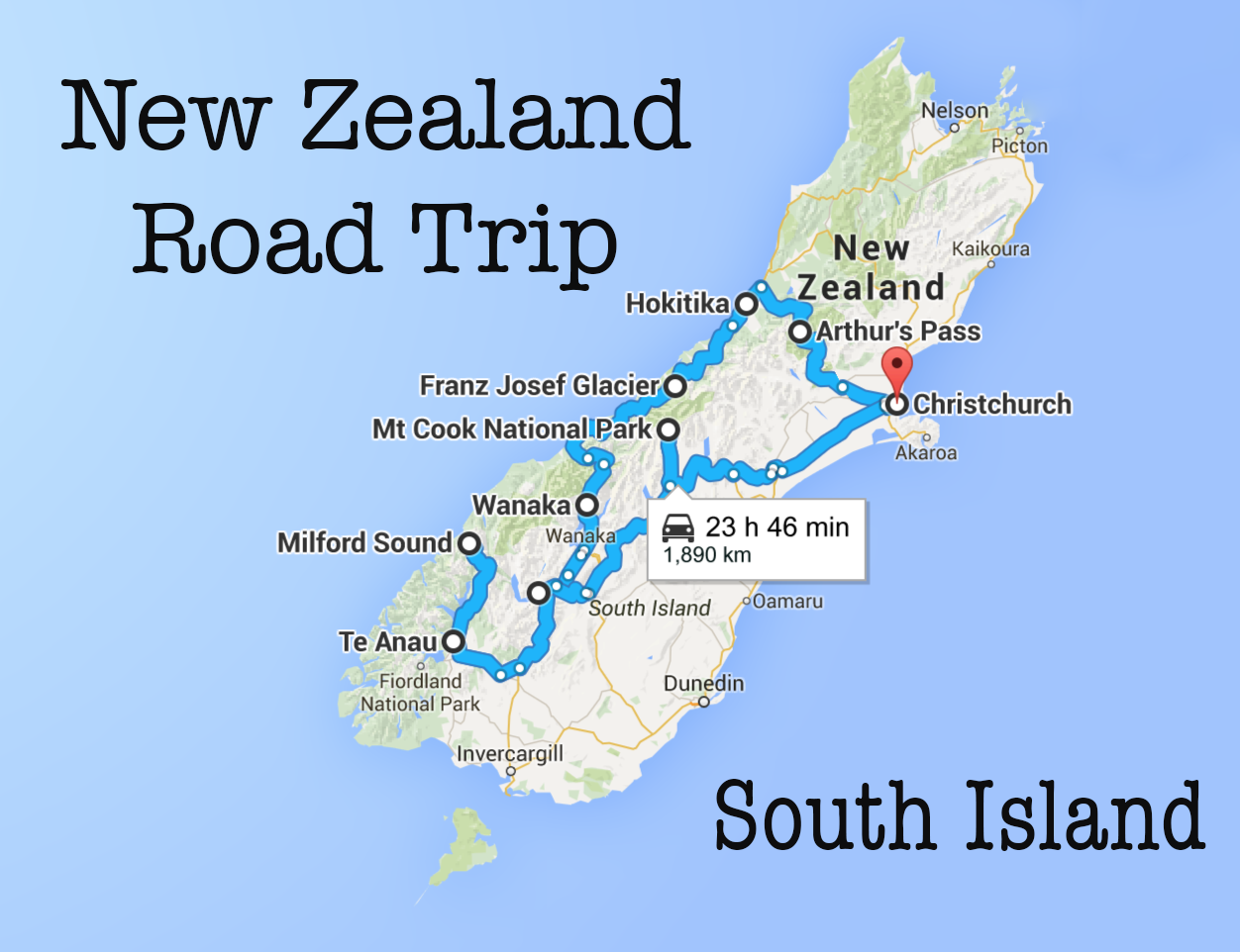 Road Map New Zealand.